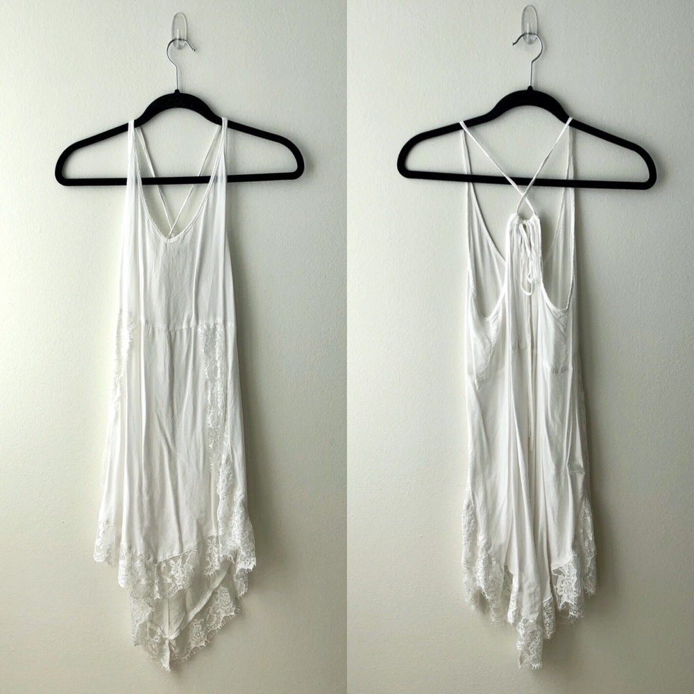 FREE PEOPLE SLIP DRESS WITH LACE